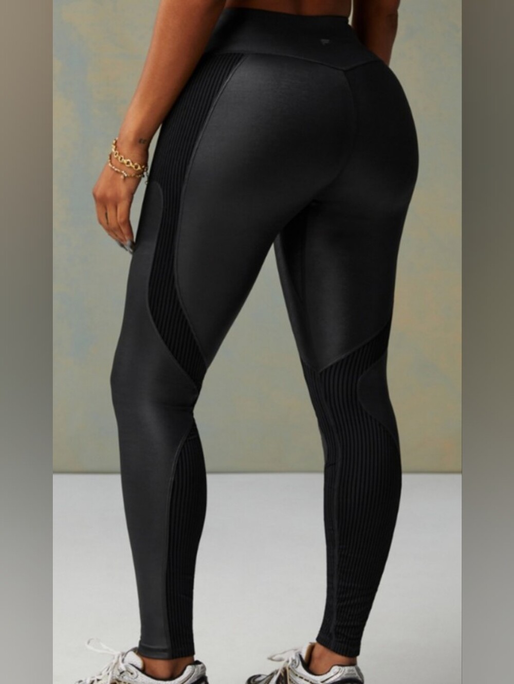 Fabletics shiny black leggings, small